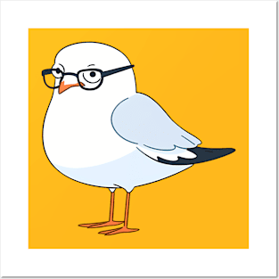 Seagull with Glasses Posters and Art